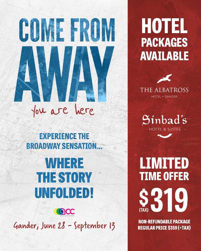 Come From Away — Gander hotel packages poster